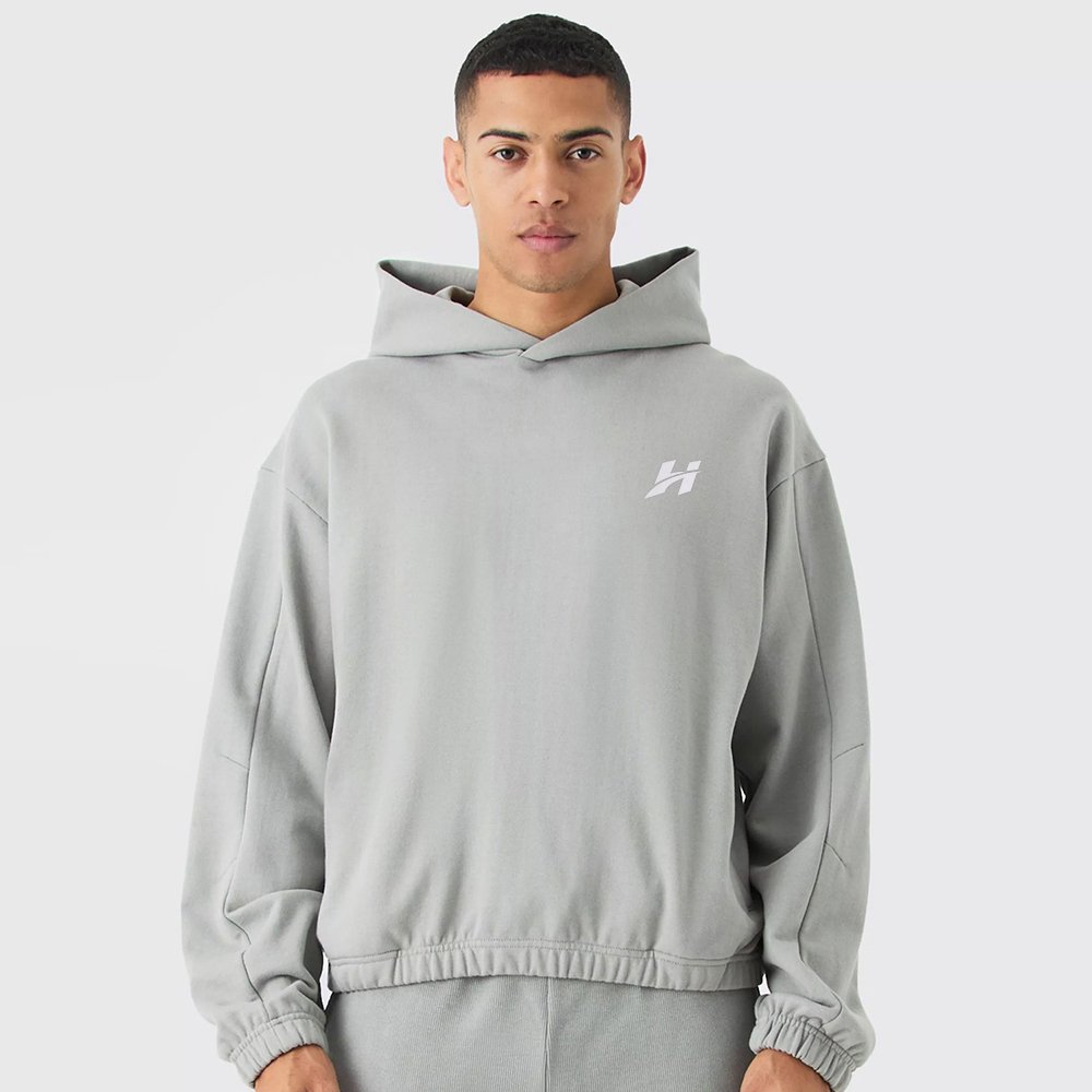 Custom Light Gray Pullover Hoodie